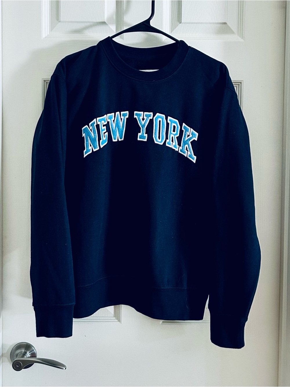 Navy Blue "New York" Crewneck Sweatshirt - Women's Sweater